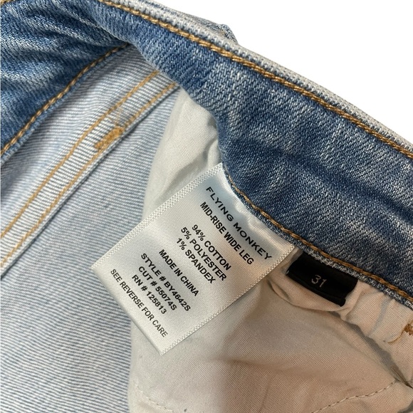 SOLD - FLYING MONKEY Mid Rise Wide Leg Jeans Size 31 - Picture 10 of 11